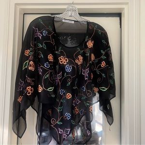 David Jeffery Embroidered Shawl